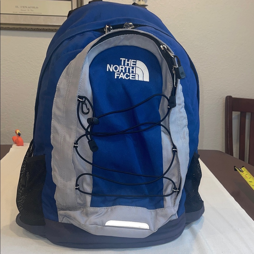 The North Face Blue and Gray Backpack